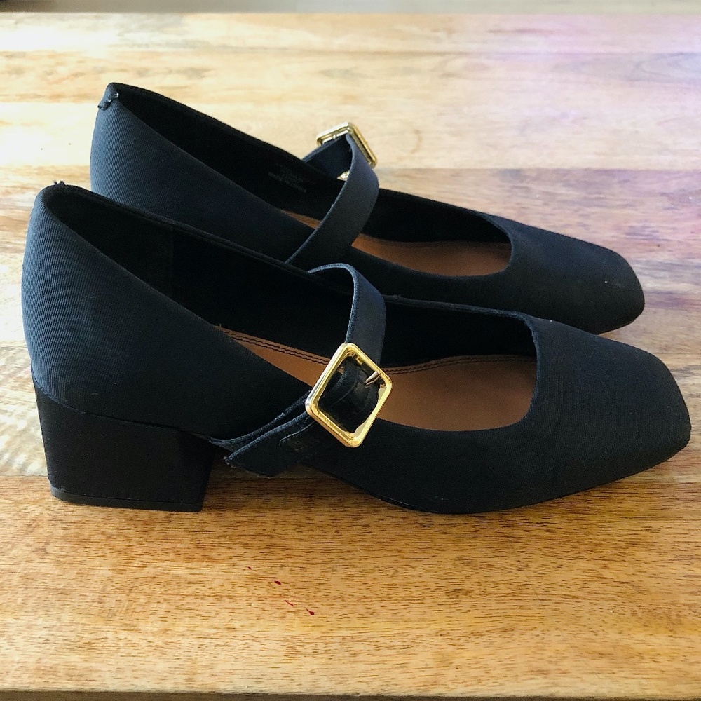 ASOS Design Black 'Sadie' Mary Jane Chunky Block Heels Sz 8